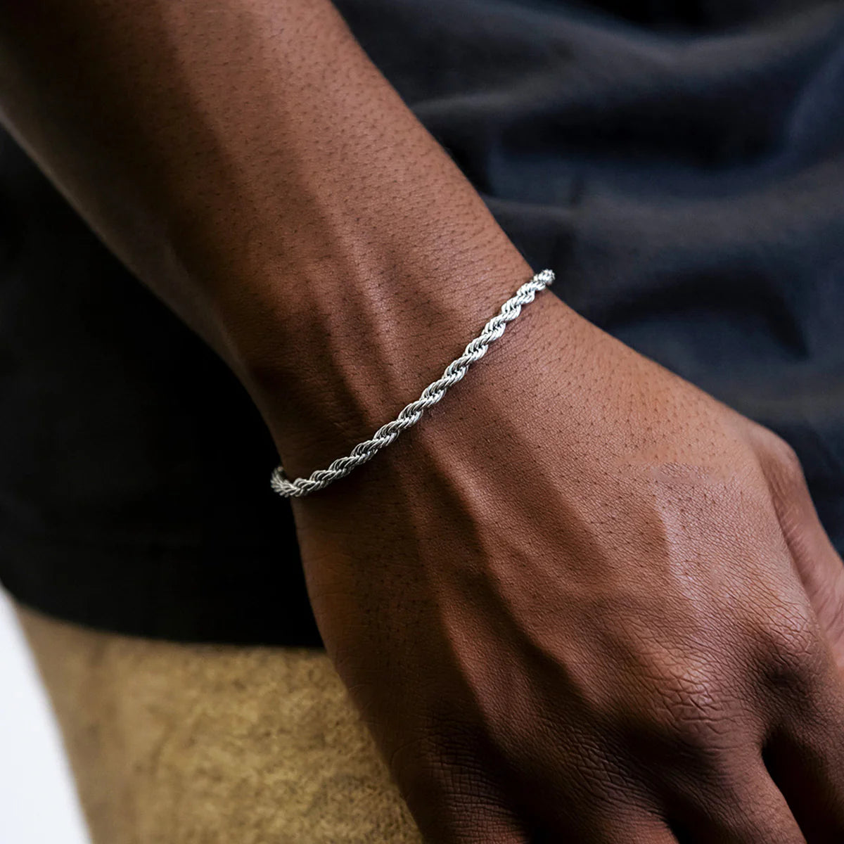 Rope Bracelet in White Gold - 4mm