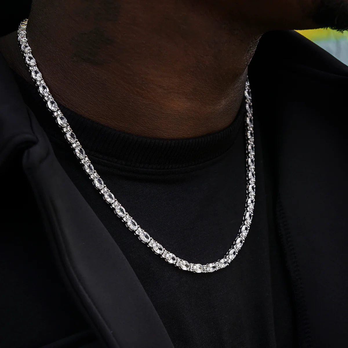 Oval Cut Tennis Stones Chain- 5mm