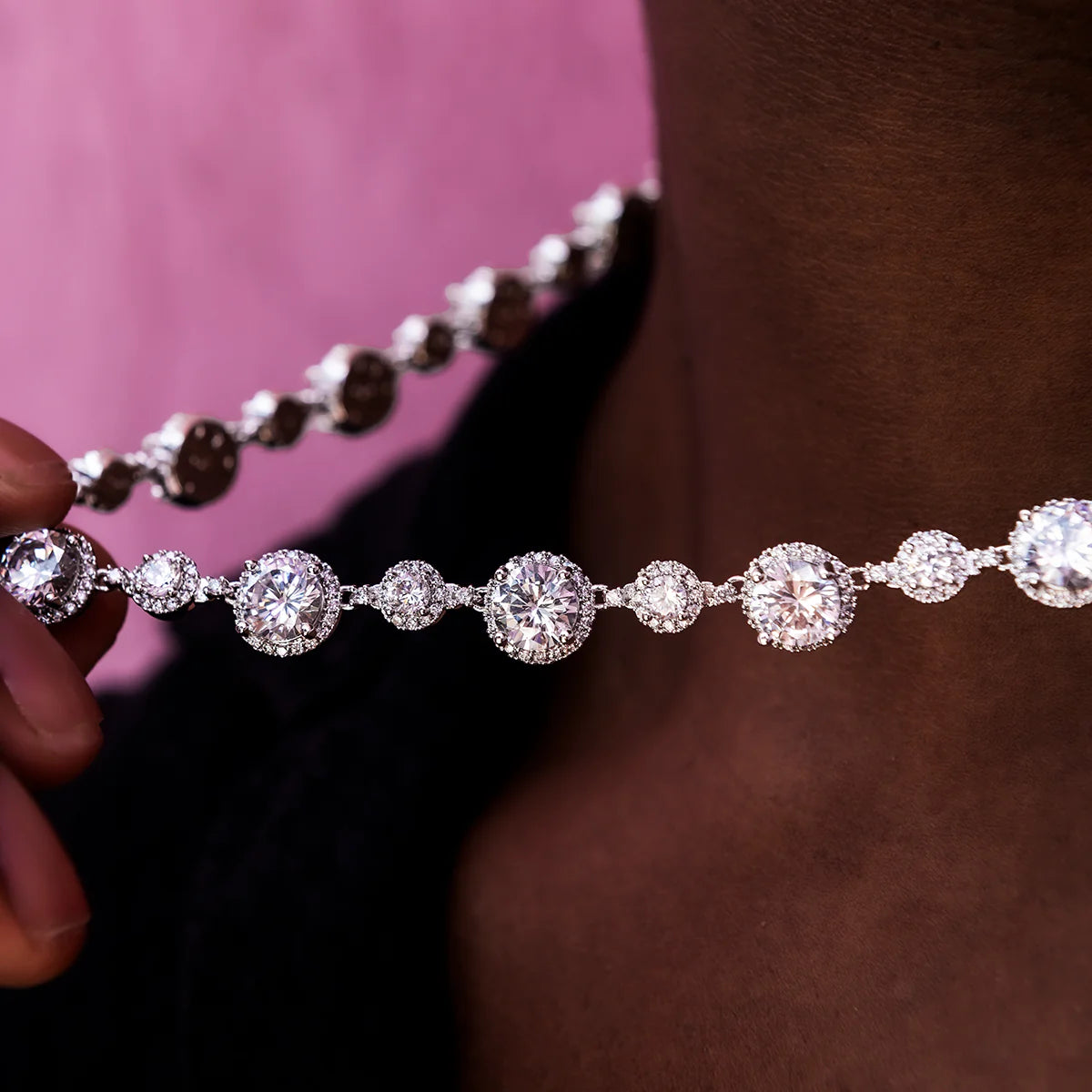 Diamond Halo Tennis Chain