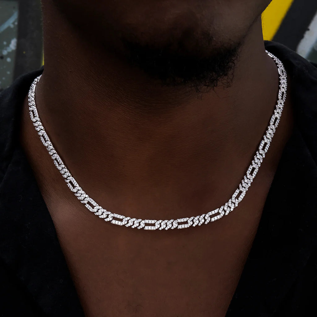 Diamond Figaro Chain in - 6mm