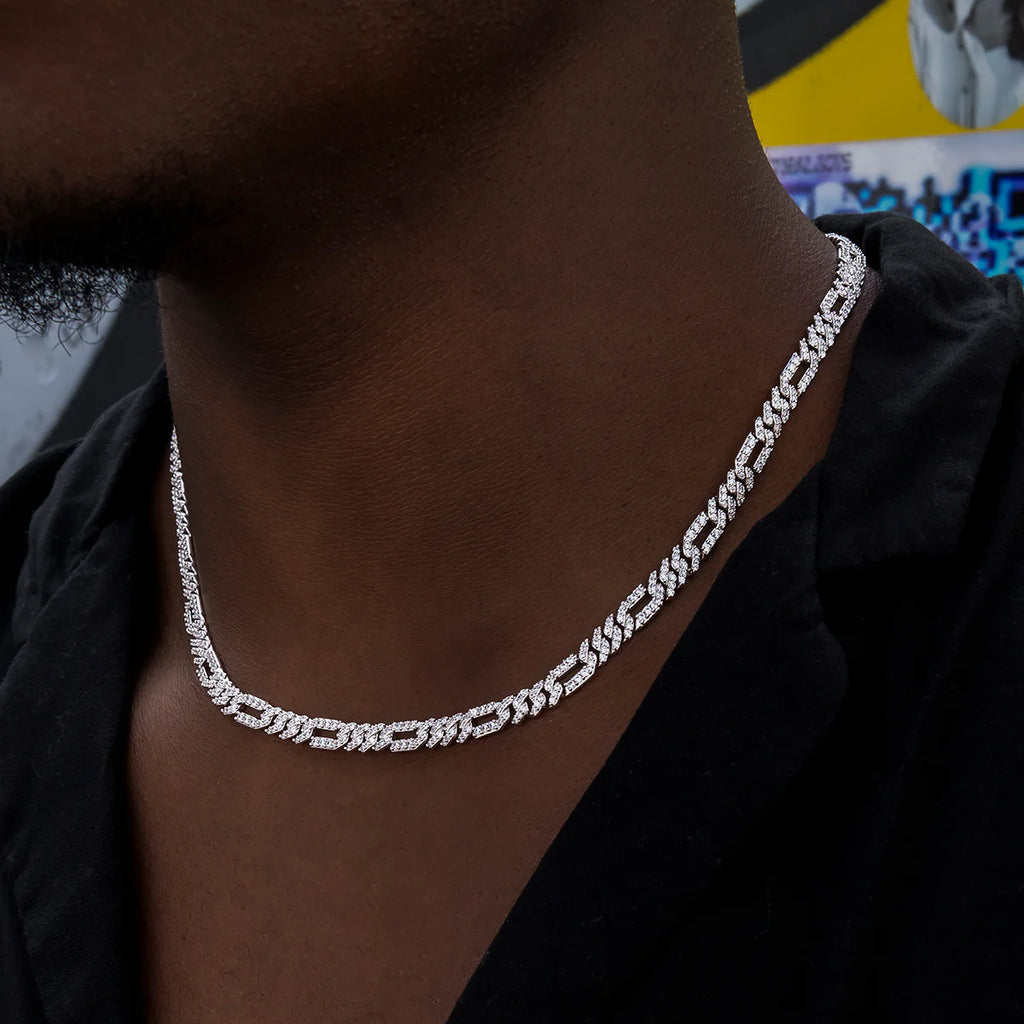 Diamond Figaro Chain in - 6mm