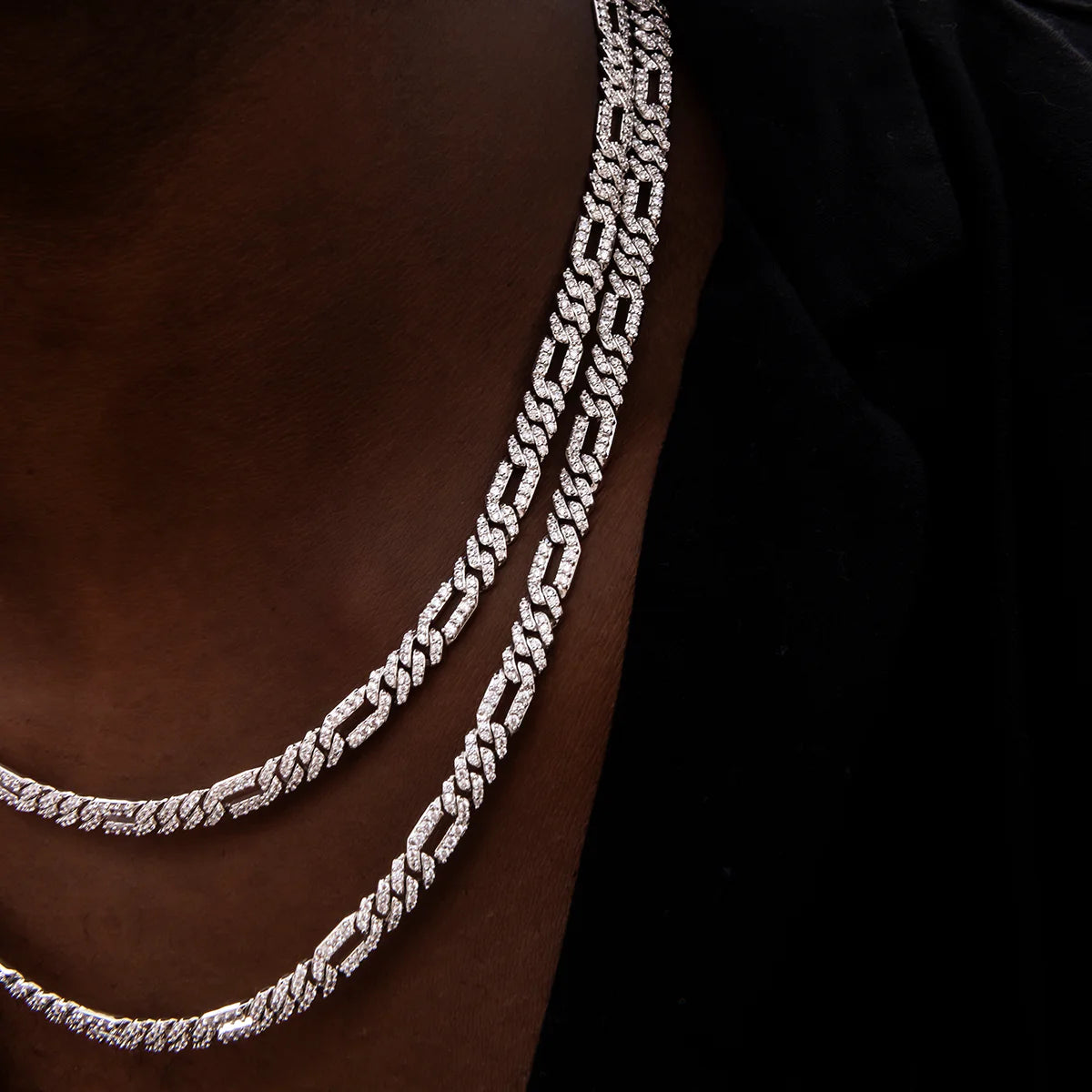 Diamond Figaro Chain in - 6mm