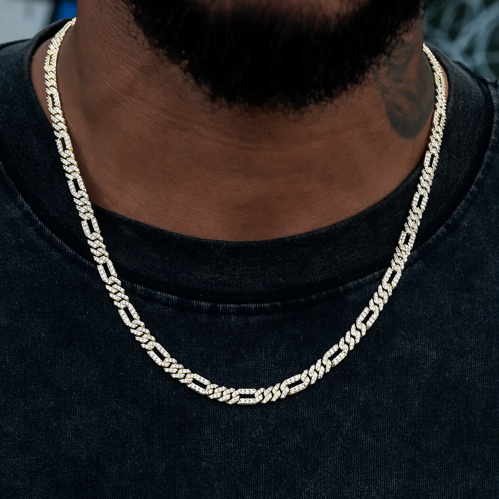 Diamond Figaro Chain in - 6mm