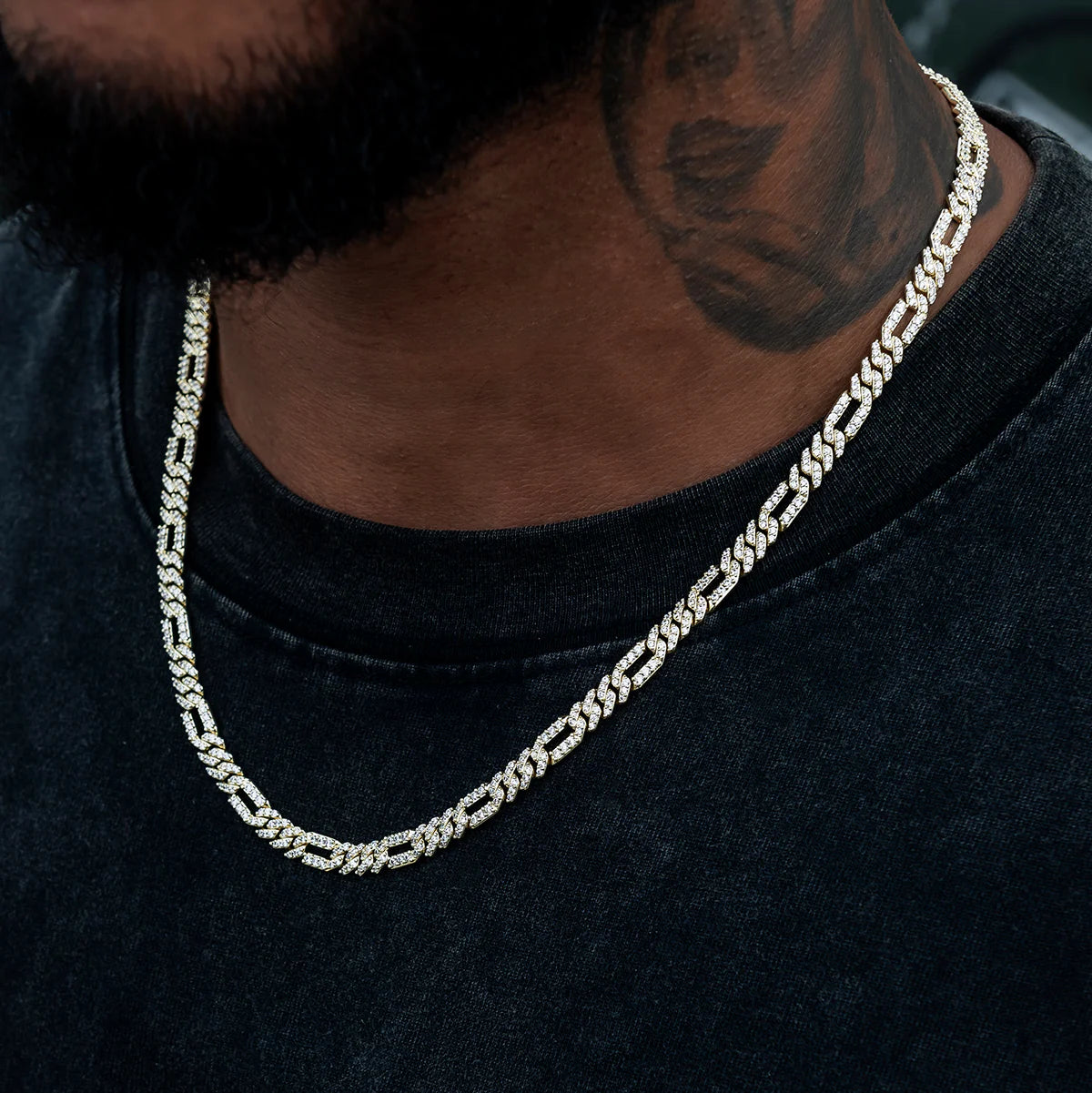 Diamond Figaro Chain in - 6mm