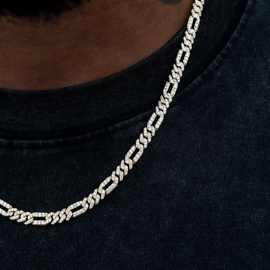 Diamond Figaro Chain in - 6mm