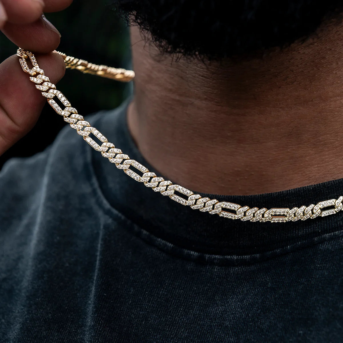 Diamond Figaro Chain in - 6mm