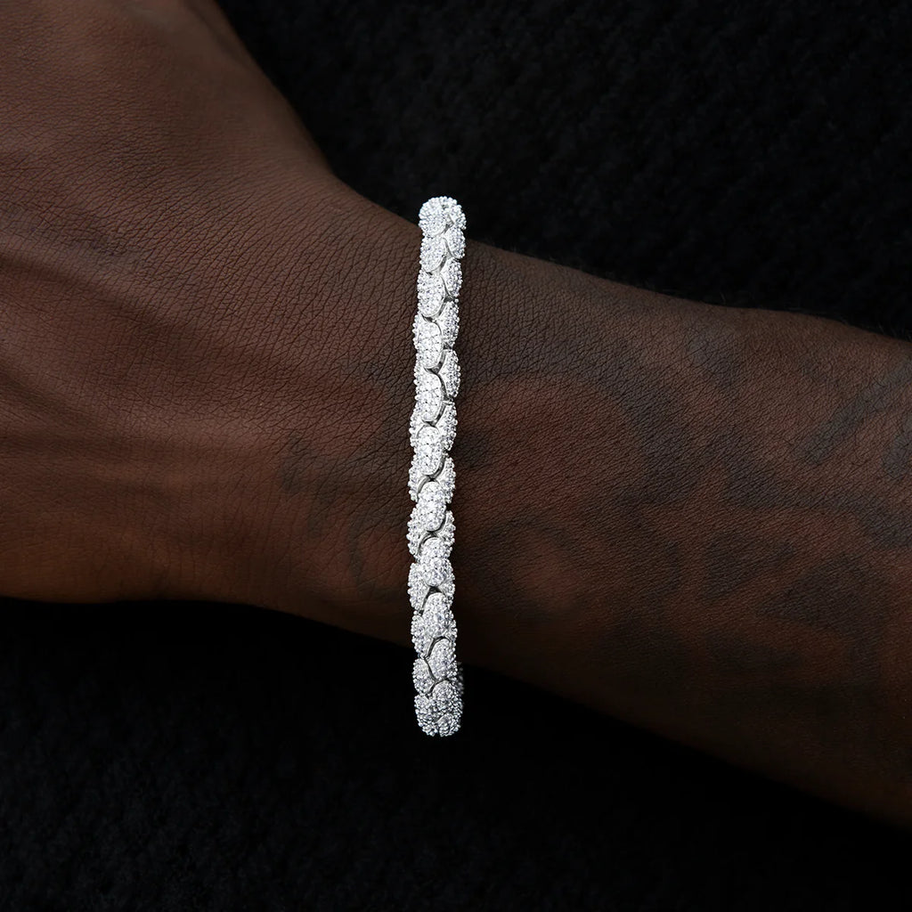 Diamond Pave Snake Link Bracelet - 6mm