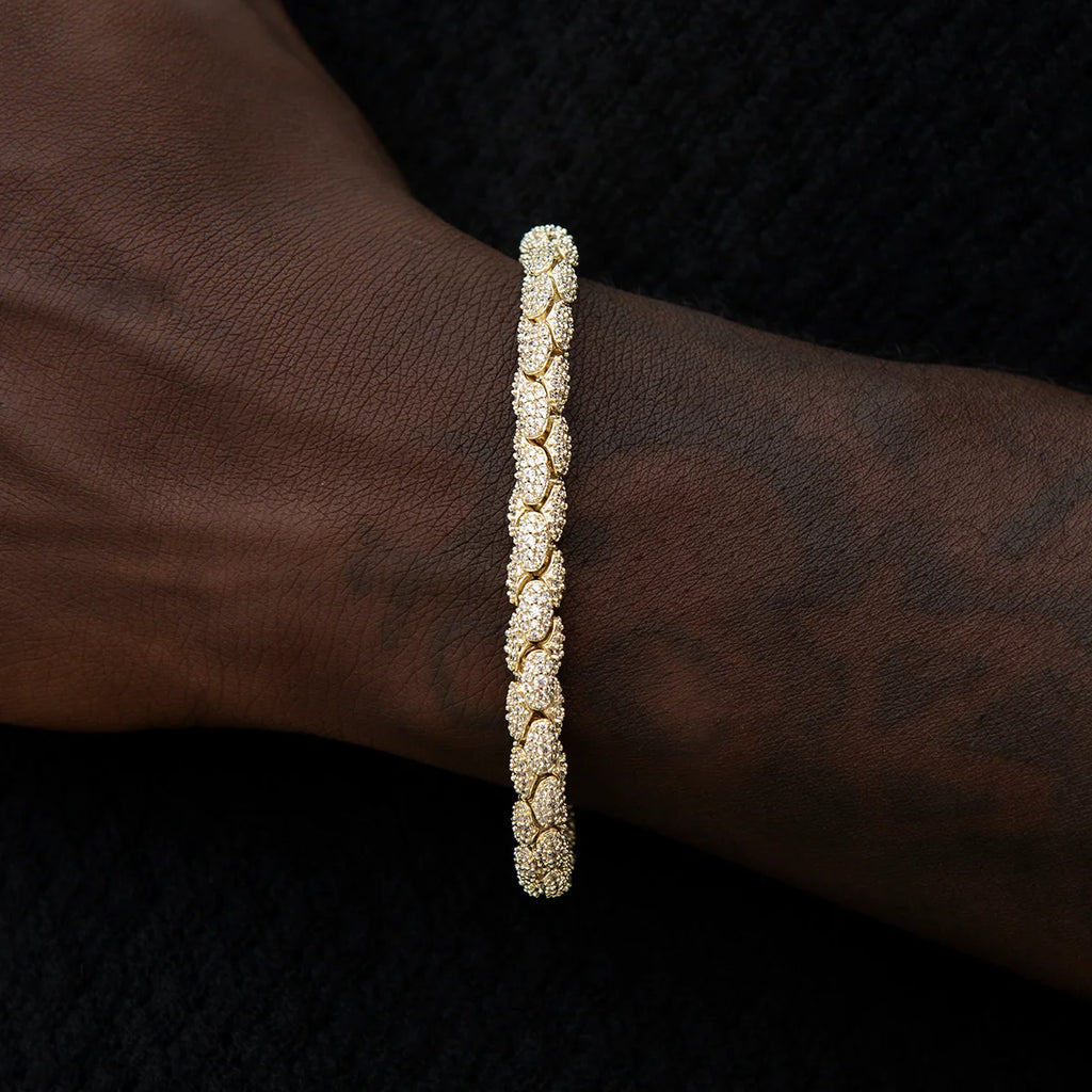 Diamond Pave Snake Link Bracelet - 6mm
