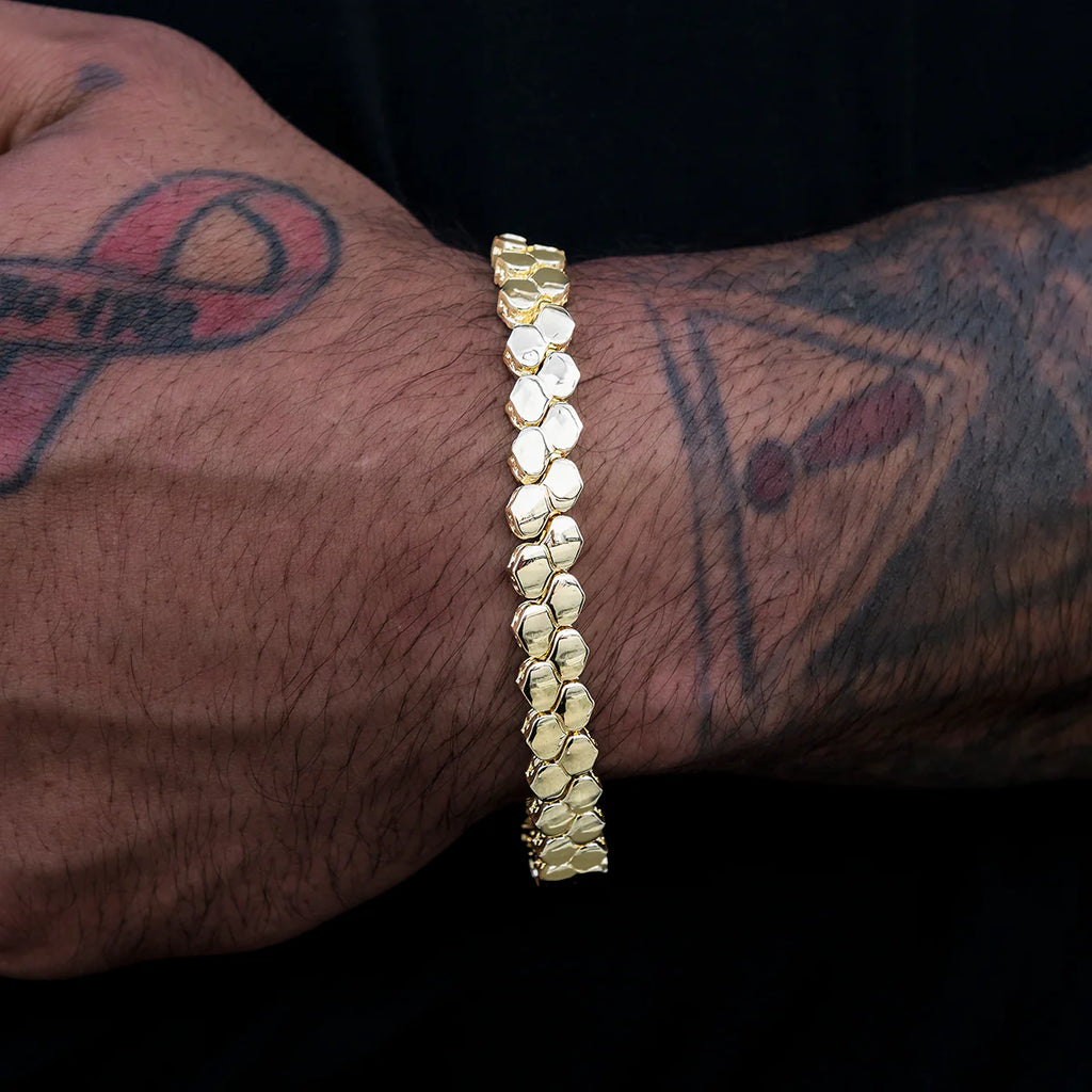 4mm Flat Snake Link Bracelet - White Gold