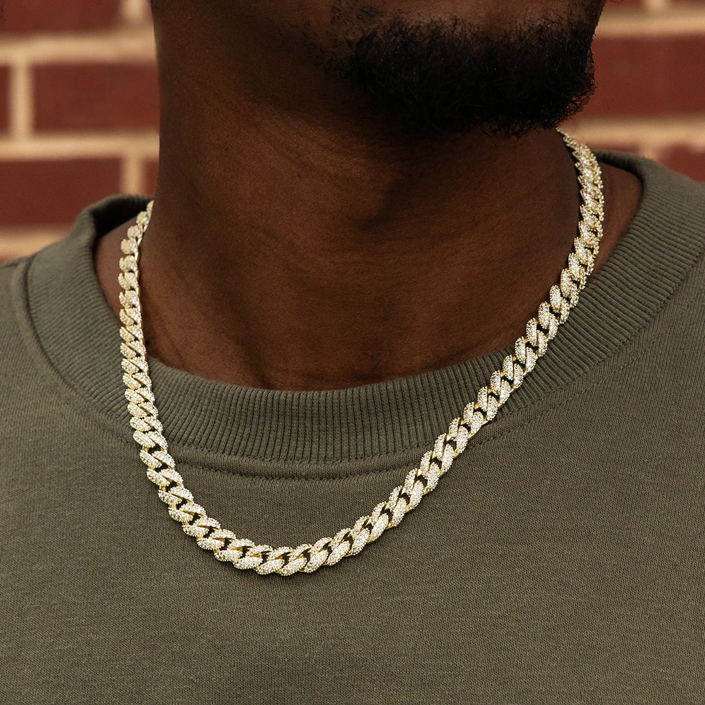 Diamond Cuban Chain in Rose/White Gold - 8.5mm