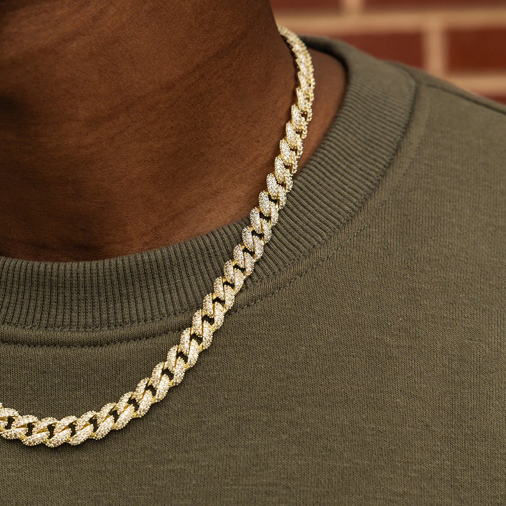 Diamond Cuban Chain in Rose/White Gold - 8.5mm