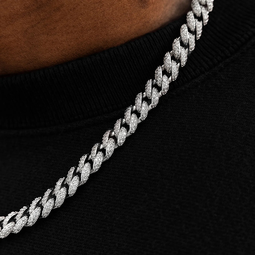 Diamond Cuban Chain in Rose/White Gold - 8.5mm