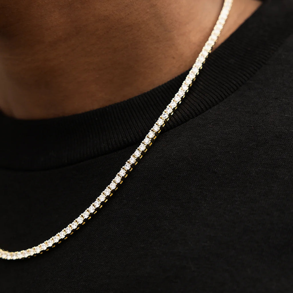 Diamond Tennis Necklace in White Gold- 3mm