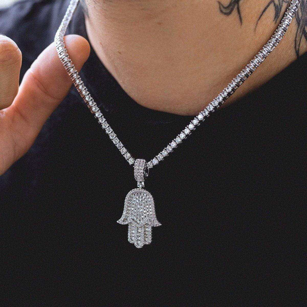 Hamsah Tennis Chain in White Gold