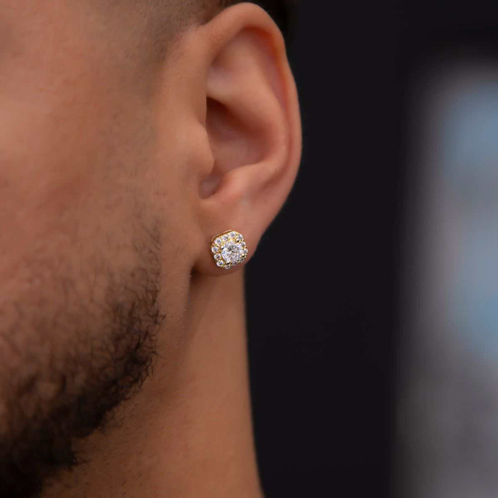 Micro Clustered Diamond Earrings White Gold