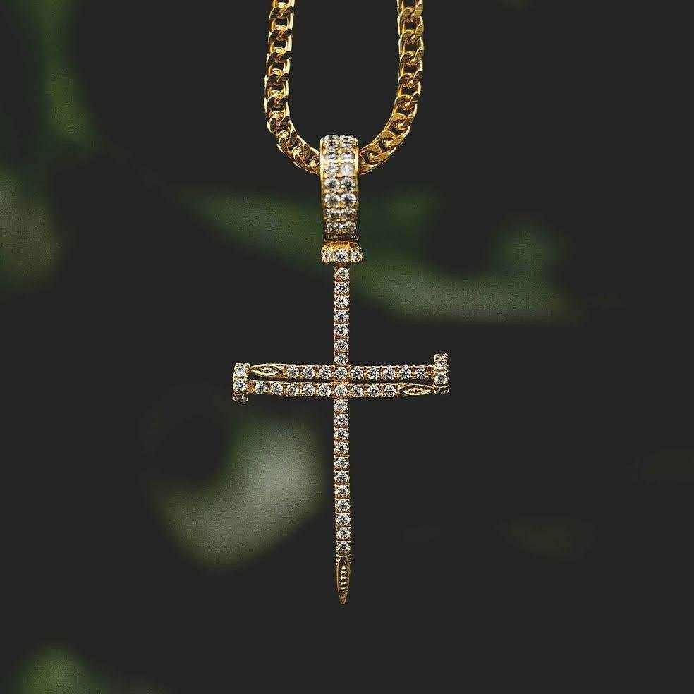 Nail Cross Chain in Yellow Gold