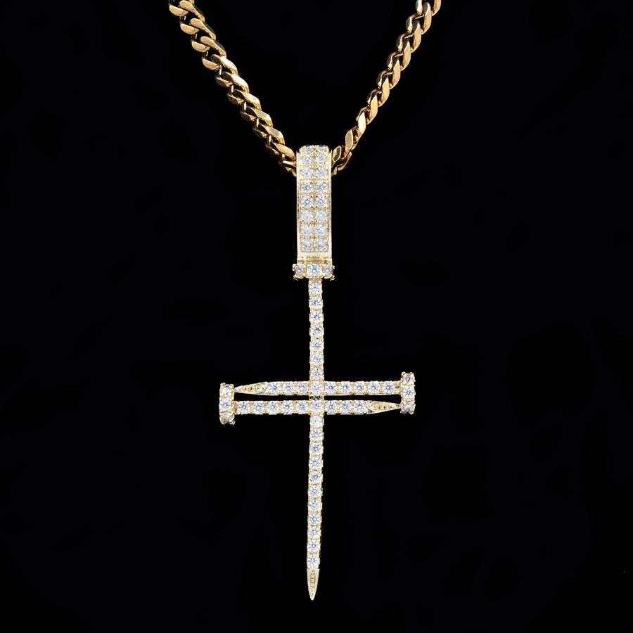 Nail Cross Chain in Yellow Gold